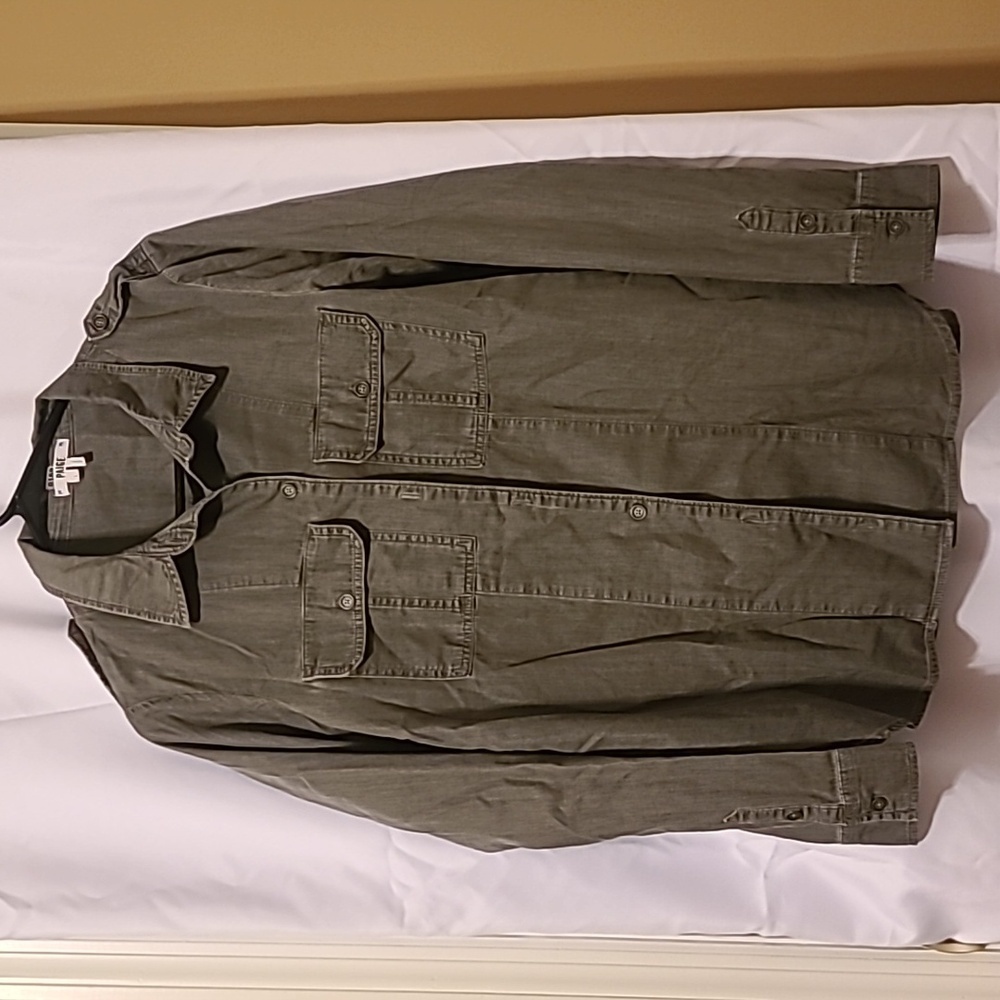 PAIGE Amita Army Green button down